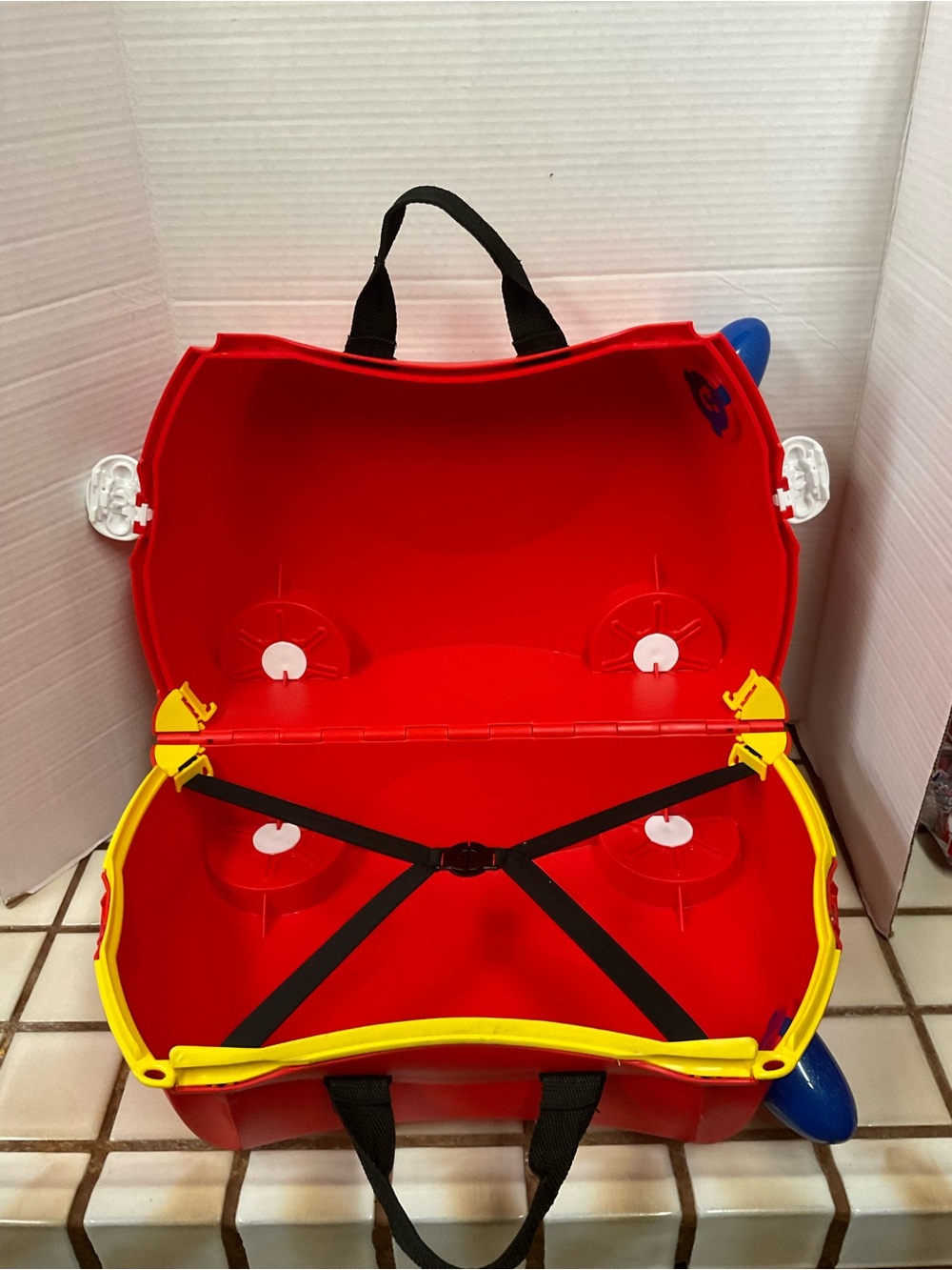 Red Ride-On Fire Engine Suitcase for Kids - Picture 8 of 9